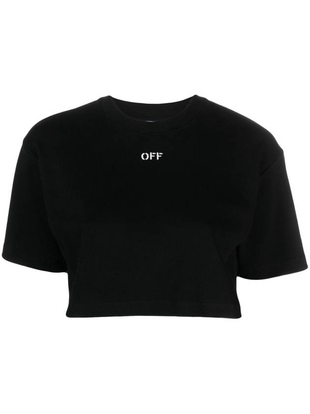 Off Stamp Logo Crop T-Shirt OWAA081C99JER004 1001 B0010999770 - OFF WHITE - BALAAN 2