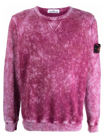 Men's Acid Wash Sweatshirt Purple - STONE ISLAND - BALAAN 1