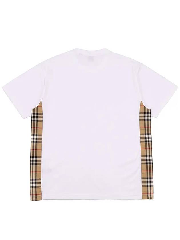 Check round neck cotton short sleeve t-shirt white - BURBERRY - BALAAN 3