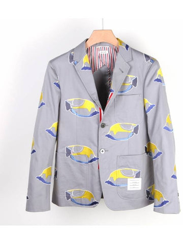 Yellowfish Blazer Gray MJU415A - THOM BROWNE - BALAAN 1