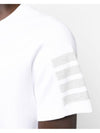 4-Bar Striped Cotton Short Sleeve T-Shirt White - THOM BROWNE - BALAAN 6