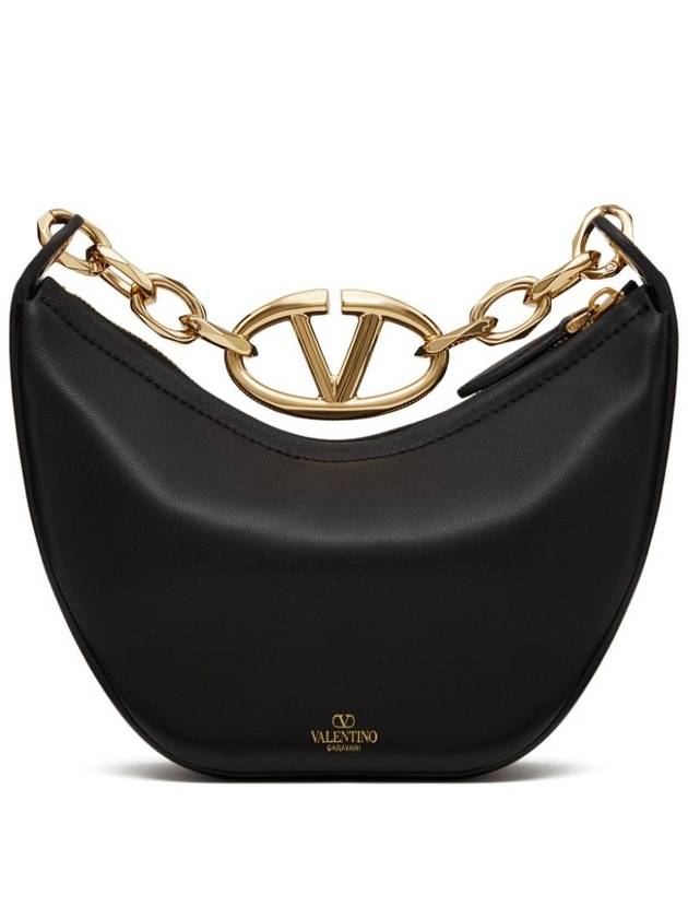 V Logo Zip-Up Small Tote Bag Black - VALENTINO - BALAAN 8