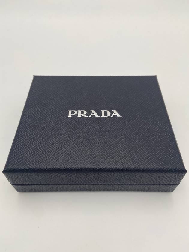 Triangle Logo Saffiano Half Wallet Black - PRADA - BALAAN 5