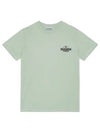 Logo Print Relaxed Fit Short Sleeve T-Shirt Aqua Form - GANNI - BALAAN 2