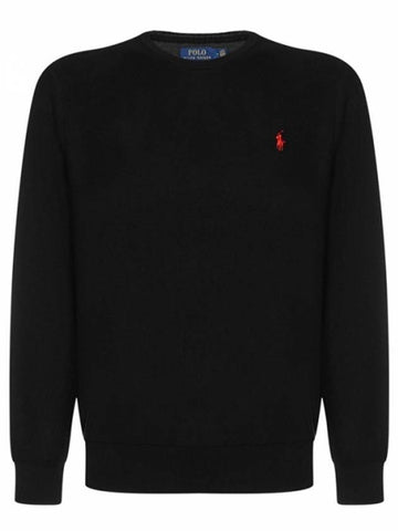 Embroidery Logo Crew Neck Knit Top Black - POLO RALPH LAUREN - BALAAN 1