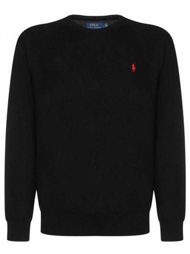 Embroidery Logo Crew Neck Knit Top Black - POLO RALPH LAUREN - BALAAN 1