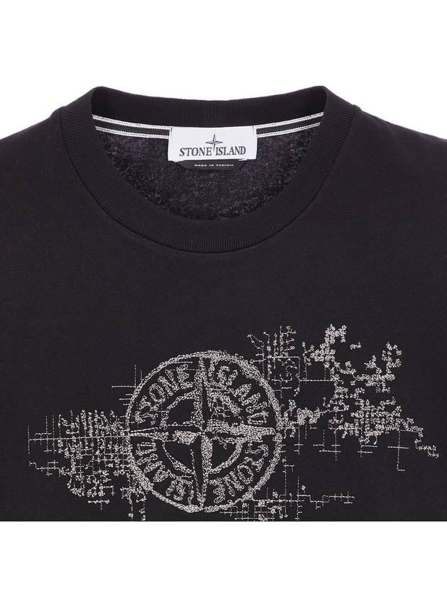 Camo Three Embroidery Regular Fit Cotton Jersey Short Sleeve T-Shirt Black - STONE ISLAND - BALAAN 4