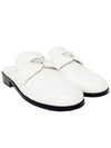 Triangle Logo Brushed Leather Bloafers White - PRADA - BALAAN 2