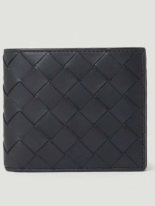 Intrecciato Leather Half Wallet Black - BOTTEGA VENETA - BALAAN 2