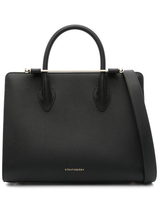 Strathberry Midi Tote (Re) Leather Black Bags - STRATHBERRY - BALAAN 1