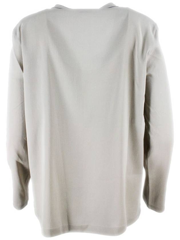 V-neck long sleeve t-shirt gray - BRUNELLO CUCINELLI - BALAAN 4