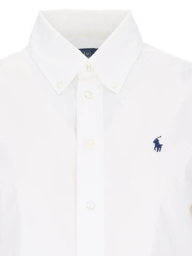 Stretch Slim Fit Long Sleeve Shirt White - POLO RALPH LAUREN - BALAAN 4