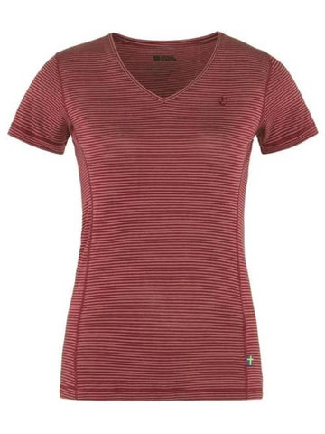 Women's Abisko Cool Short Sleeve T-Shirt Red - FJALL RAVEN - BALAAN 1