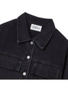 Women's Square Pocket Washed Denim Jacket Black GB1 WDJK 51 BLK - THE GREEN LAB - BALAAN 3