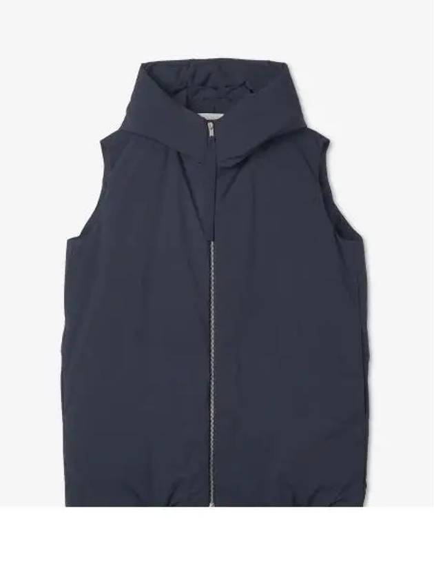 Zipper Hooded Oversized Down Vest Navy - JIL SANDER - BALAAN 2