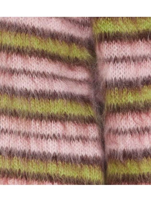 Women's Striped Mohair Crew Neck Knit Top Pink - MARNI - BALAAN 4