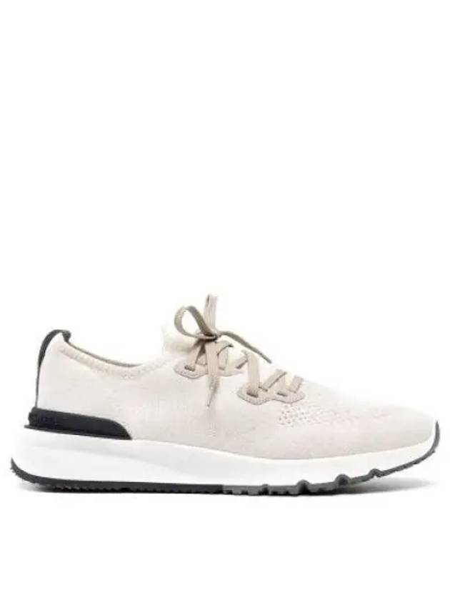 Stretch Knit Low Top Sneakers White - BRUNELLO CUCINELLI - BALAAN 2