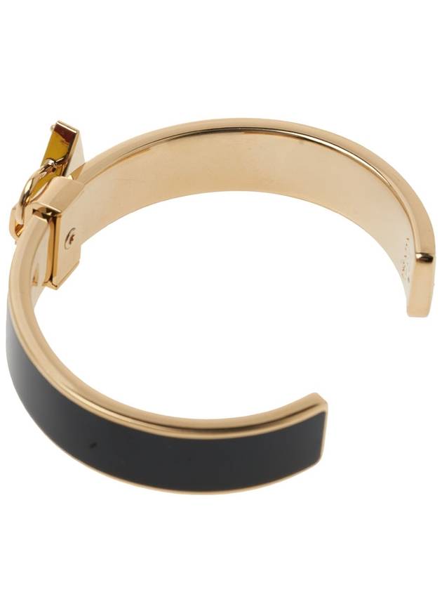 Triangle Logo Plaque Metal Bracelet Black Gold - PRADA - BALAAN 6