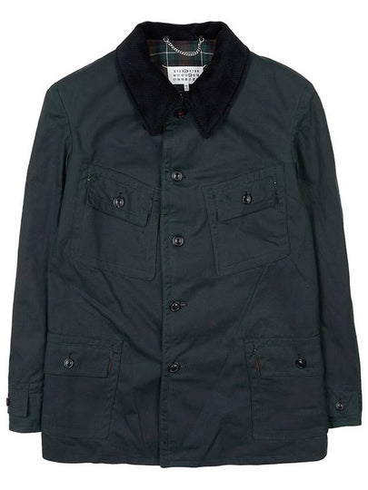 Men's Waxed Cotton Jacket Dark Green - MAISON MARGIELA - BALAAN 2