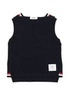 Women's Pick Rib Gusset Boat Neck Sleeveless Navy - THOM BROWNE - BALAAN 2