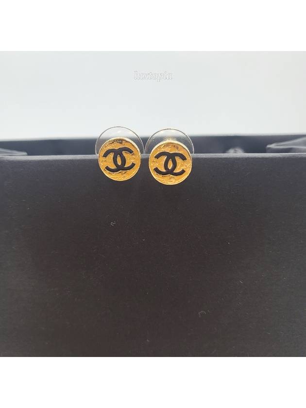 Women's Earrings CC Logo Stud Round Button Earrings Gold ABC829 - CHANEL - BALAAN 2