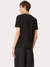 V Logo Signature Patch Cotton Short Sleeve T-Shirt Black - VALENTINO - BALAAN 5