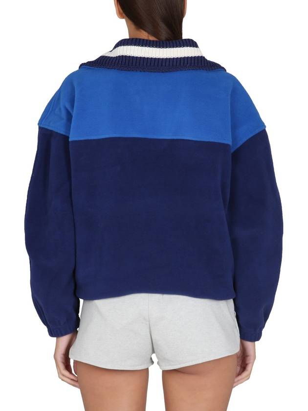 Malti Zip-Up Fleece Sweatshirt Blue - ISABEL MARANT - BALAAN 4