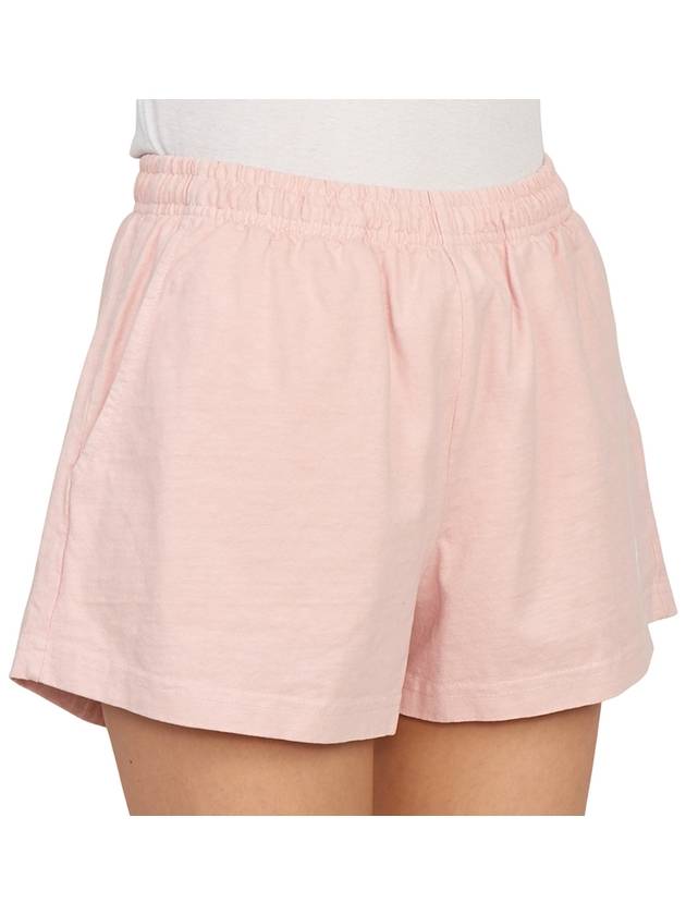 Women's Logo Print Cotton Shorts Baby Pink - SPORTY & RICH - BALAAN 10