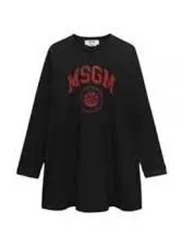 Logo Print Long Sleeve T-Shirt Black - MSGM - BALAAN 2