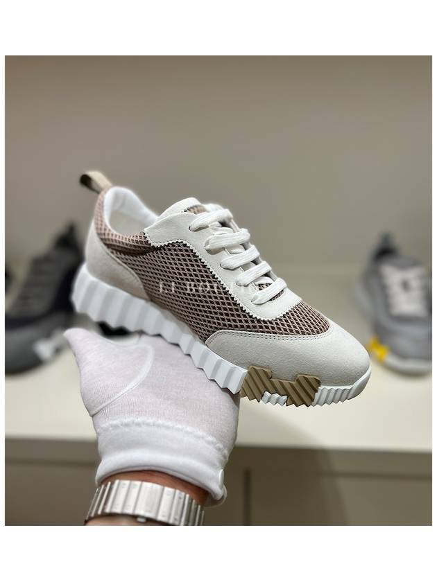 Bouncing Air Mesh Sneakers White Beige - HERMES - BALAAN 2