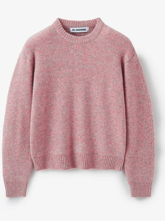 Wool blended rib knit_pink - BLONDNINE - BALAAN 1