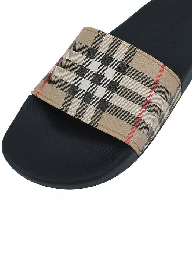 Check Furley Slippers Beige - BURBERRY - BALAAN 8