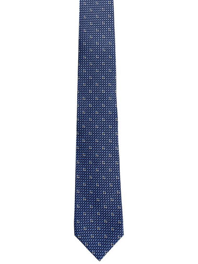 Gancini Print Silk Tie Navy Blue - SALVATORE FERRAGAMO - BALAAN 2