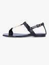 Women's Cassandra Monogram Logo Patent Leather Sandals Black - SAINT LAURENT - BALAAN 2