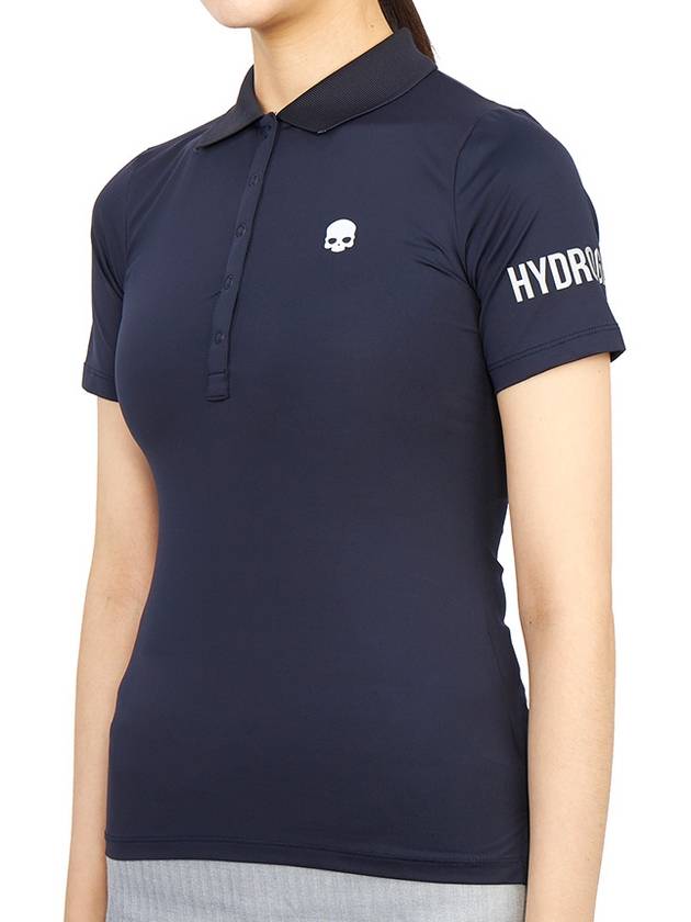 Women's Golf Logo Short Sleeve PK Shirt Navy - HYDROGEN - BALAAN 3