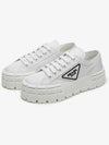 Double Wheel Re-Nylon Gabardine Low-Top Sneakers White - PRADA - BALAAN 3