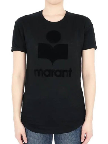 Women's Etoile Coldy Logo Short Sleeve All Black TS0004FA A1N09E 01BK - ISABEL MARANT - BALAAN 1