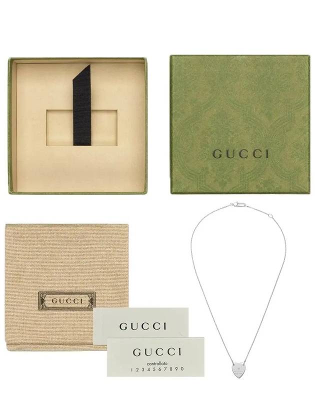 Trademark Heart Pendant Necklace Silver - GUCCI - BALAAN 11