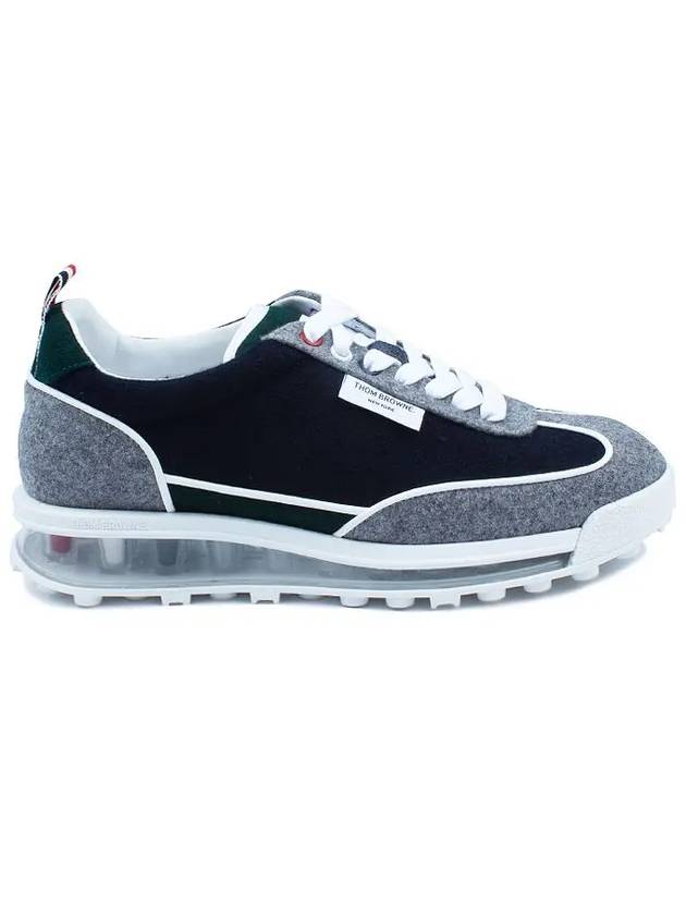 Melton Clear Sole Tech Runner Sneakers Navy Grey - THOM BROWNE - BALAAN 2