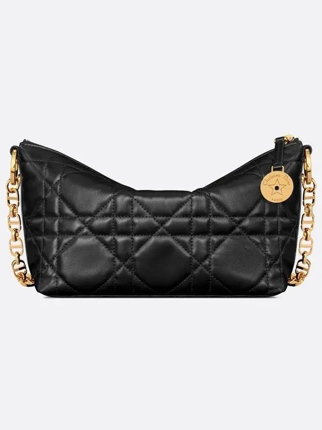 Star Macrocannage Lambskin Chain Hobo Shoulder Bag Black - DIOR - BALAAN 6