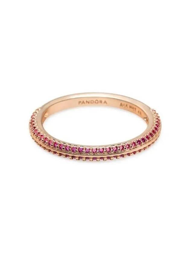 Me Red Pave Ring Rose Gold - PANDORA - BALAAN 3