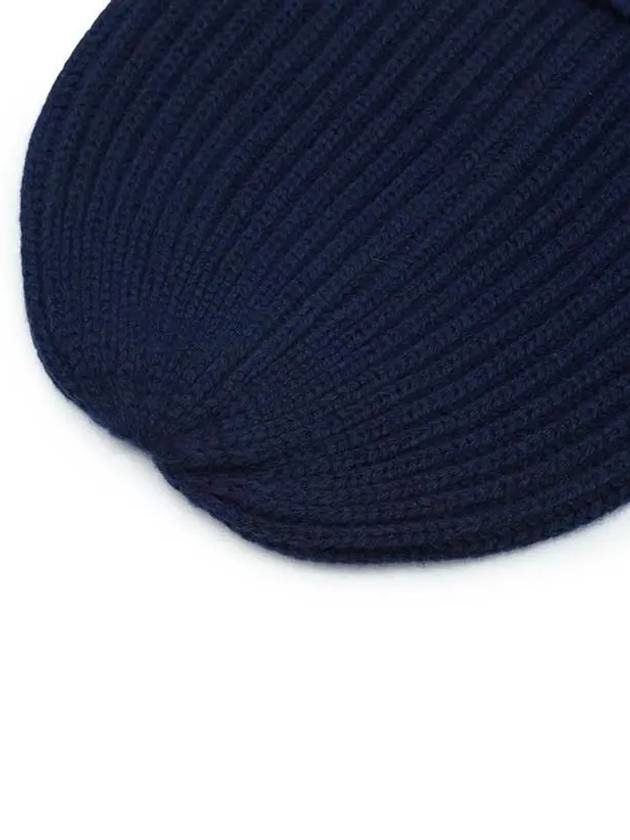 Logo Patch Wool Beanie Navy - KENZO - BALAAN 5