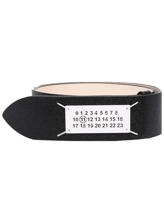 Number Patch Leather Belt Black - MAISON MARGIELA - BALAAN 1