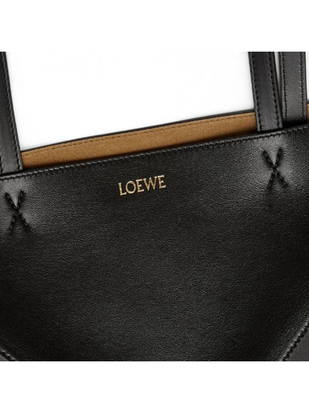 Puzzle Fold Medium Shiny Calfskin Tote Bag Black - LOEWE - BALAAN 7