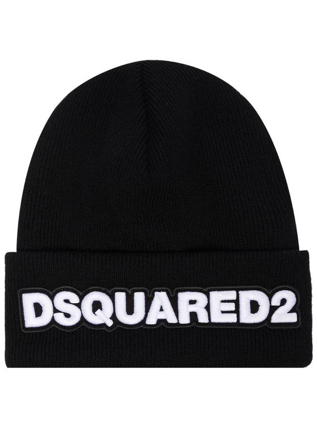 Rib Knit Wool Beanie Black - DSQUARED2 - BALAAN 2