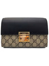 Padlock GG Supreme Small Canvas Shoulder Bag Beige Black - GUCCI - BALAAN 3