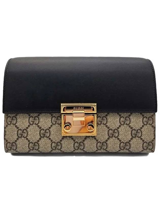 Padlock GG Supreme Small Canvas Shoulder Bag Beige Black - GUCCI - BALAAN 3