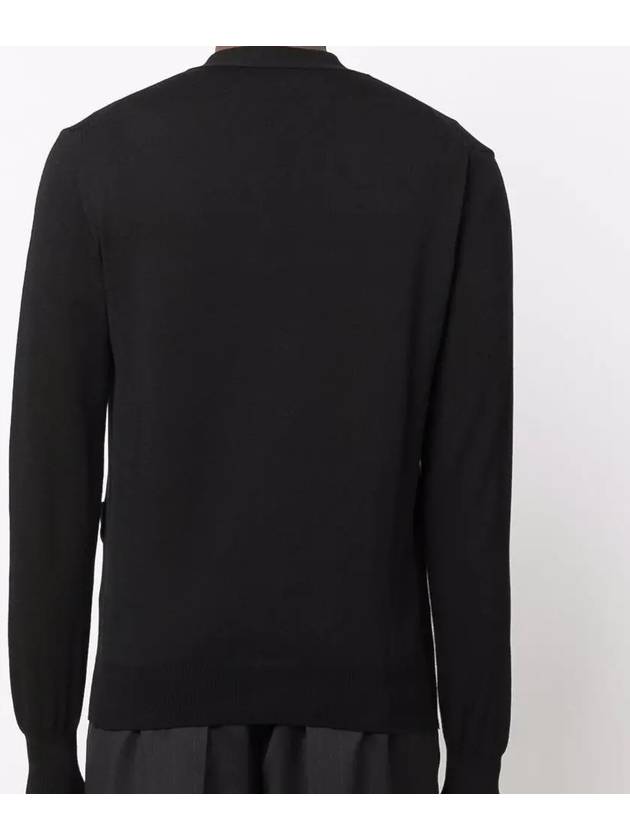 Men's Embroidered Logo Wool Cardigan Black - VIVIENNE WESTWOOD - BALAAN 5