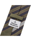 Striped Jacquard Silk Tie Olive - VIVIENNE WESTWOOD - BALAAN 9