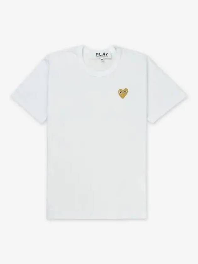 Heart Patch Short Sleeve T-Shirt White - COMME DES GARCONS PLAY - BALAAN 2